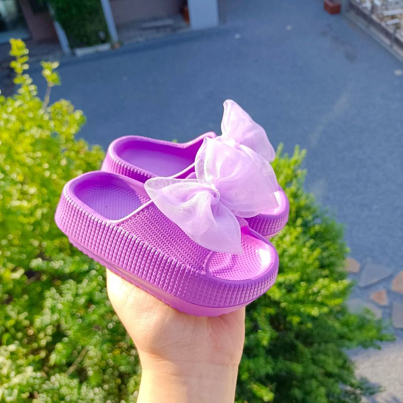 夏季儿童蝴蝶结拖鞋男女童室内防滑软底EVA萌拖可爱中小童亲子鞋|undefined