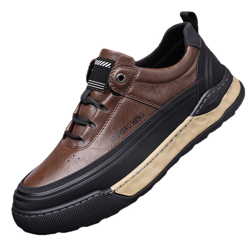 Men's Casual Breathable Work Shoes With Thick Soft Sole Lace Up_voghion.com