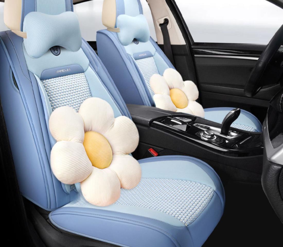 New car seat cover four seasons universal cushion summer ice silk breathable car seat cover net red full surround cushion
