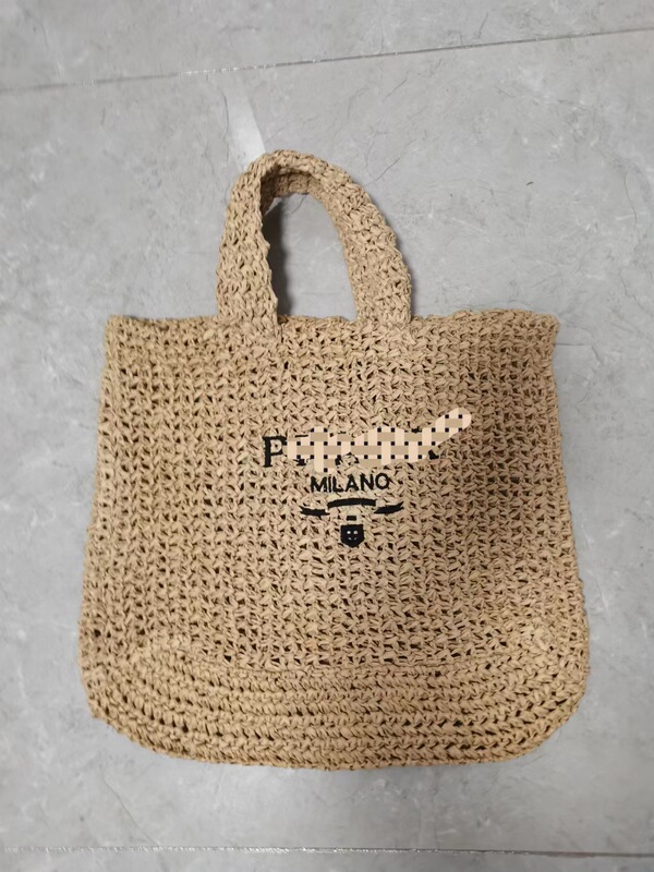 Summer New Striped Straw Embroidered Letters Hand-woven Large Capacity Tote Bag Holiday Beach Bag Classic Summer New Striped Straw Embroidered Letters Hand-woven Large Capacity Tote Bag Holiday Beach Bag Classic