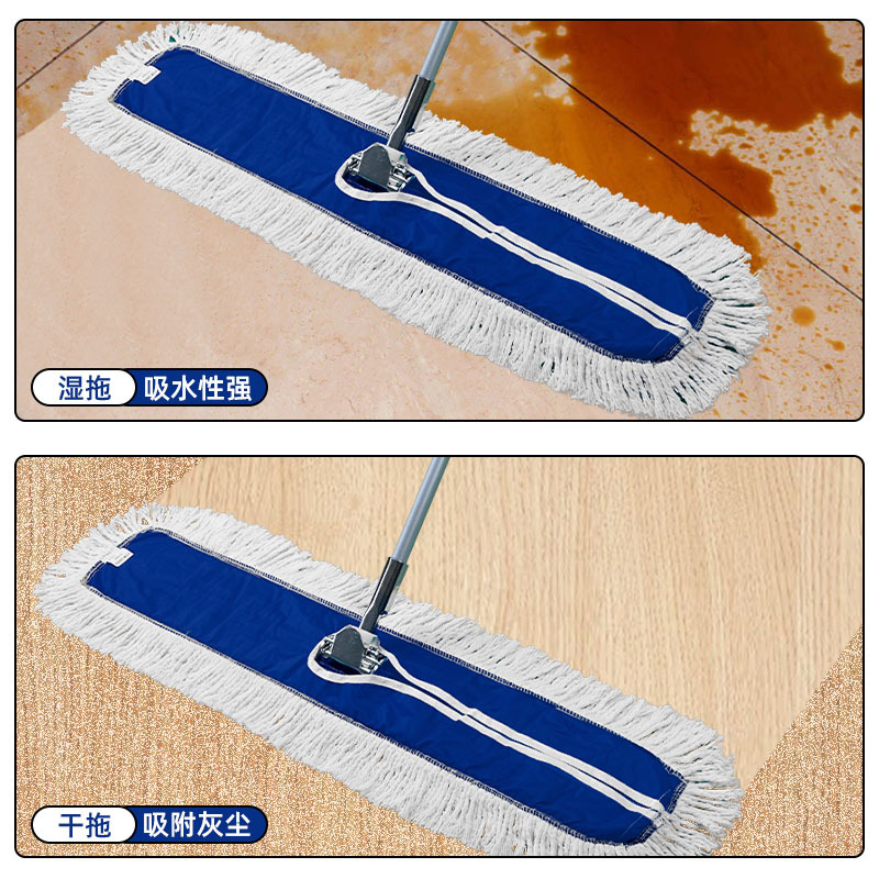 New Meida Large Flat Mop, Hotel-Grade Water-Absorbent Broom Mop with Wide Squeegee, Ideal for Home and Commercial Use