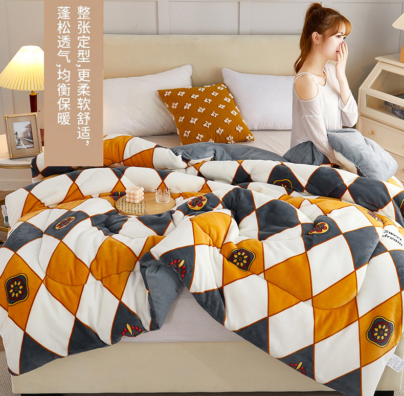 双面牛奶绒冬被