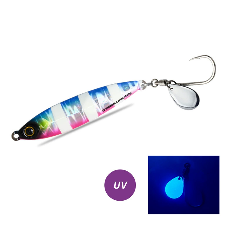 CYBERLURE Tungsten Steel Iron Plate Mackerel Luya Bait Qingdao Sea Fishing Boat Fishing Shore Throwing Mackerel Luminous Iron Plate Bait 112