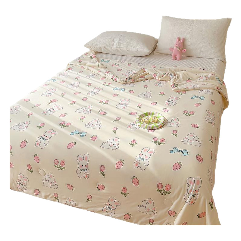 Edredón fresco de verano de soja de clase A 2025 nuevo edredón fino de verano para niños, edredón de aire acondicionado de núcleo de edredón de primavera y otoño individual, lavable a máquina