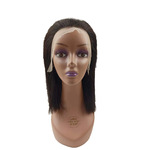 跨境欧美非洲假发 女短直发 13*4高质量一刀切自然色真人发12英寸