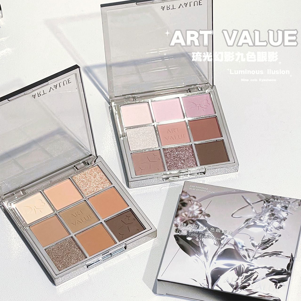 Art Value's new nine-color eyeshadow, "Lustrous Phantom", is available in two colors. It offers a pure and natural pearlescent makeup look at affordable prices for students details Picture
