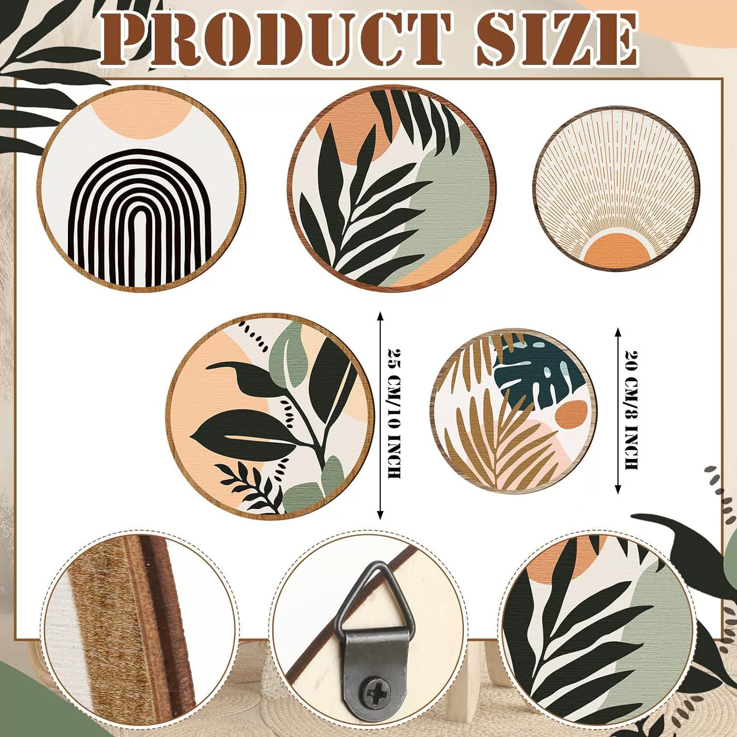 Креативные деревянные подвески в богемном стиле, настенные украшения для дома, деревянные изделия для интерьера, подвески из дерева для декора стен.