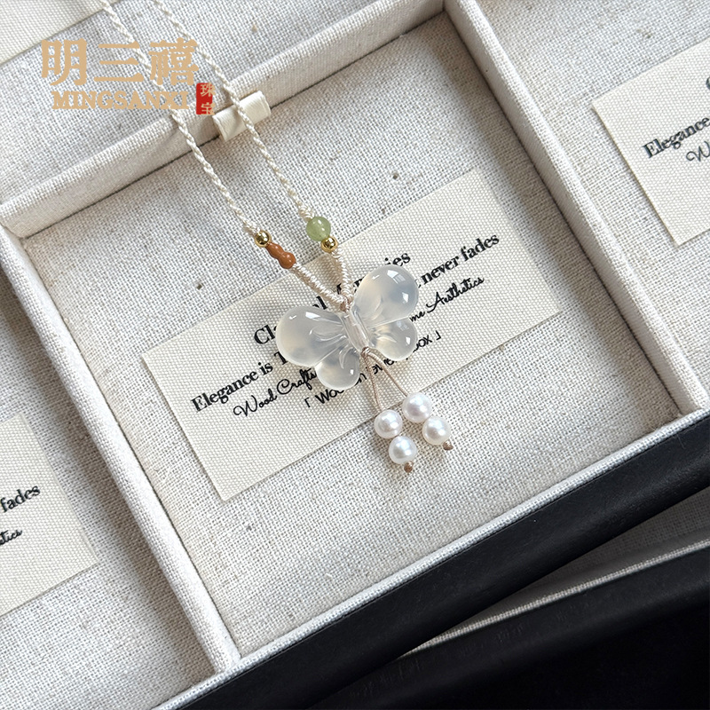 高冰蝴蝶结17*27MM / 裸坠