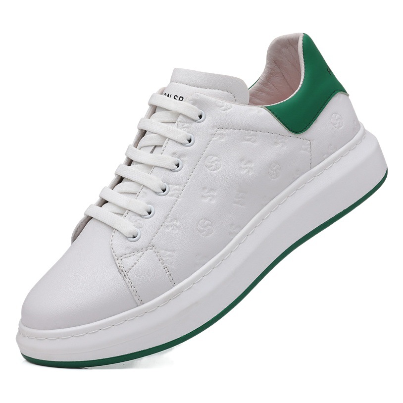 Novedad de verano, zapatos blancos McQueen de primera capa de cuero de vaca para hombre, zapatos informales de cuero genuino, zapatos transpirables para hombre, zapatos planos para hombre
