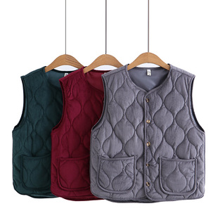 Corduroy vest large size women's 200kg thin cotton vest fat MM2022 winter slim cotton vest 5158
