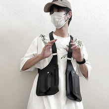 亚马逊复古马甲包战术胸包工装背带包多功能腋下挎包户外运动男包