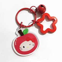 小红书同款水果Kitty猫钥匙扣高颜值情侣款简约diy亚克力挂饰配件