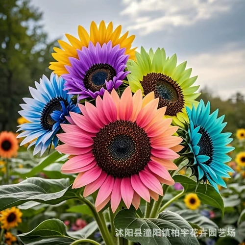 [Трансграничная поставка] Цветные семена подсолнечника, фиолетовые семена подсолнечника, многоголовые семена подсолнечника в горшках