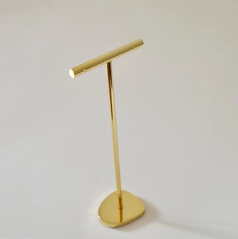 큰 원형 크기의 황금 거울 T 자형 귀걸이 프레임