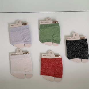 Spring and Summer Shiny Half-Toe Socks, Flip-Flops Paired with Bikini Socks, Personalized Korean Style Ins Split-Toe Socks