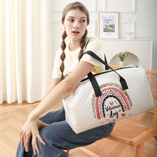Amazon Simple Spotted Rainbow Print Short-Distance Business Trip Boarding Large-Capacity Clothing Quilted Travel Bag