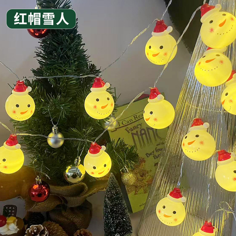 クロスボーダークリスマスサンタヘッドランプストリング雪だるま屋外ホリデーバッテリーボックスUSBアレンジメント装飾小さなランタン卸売|undefined