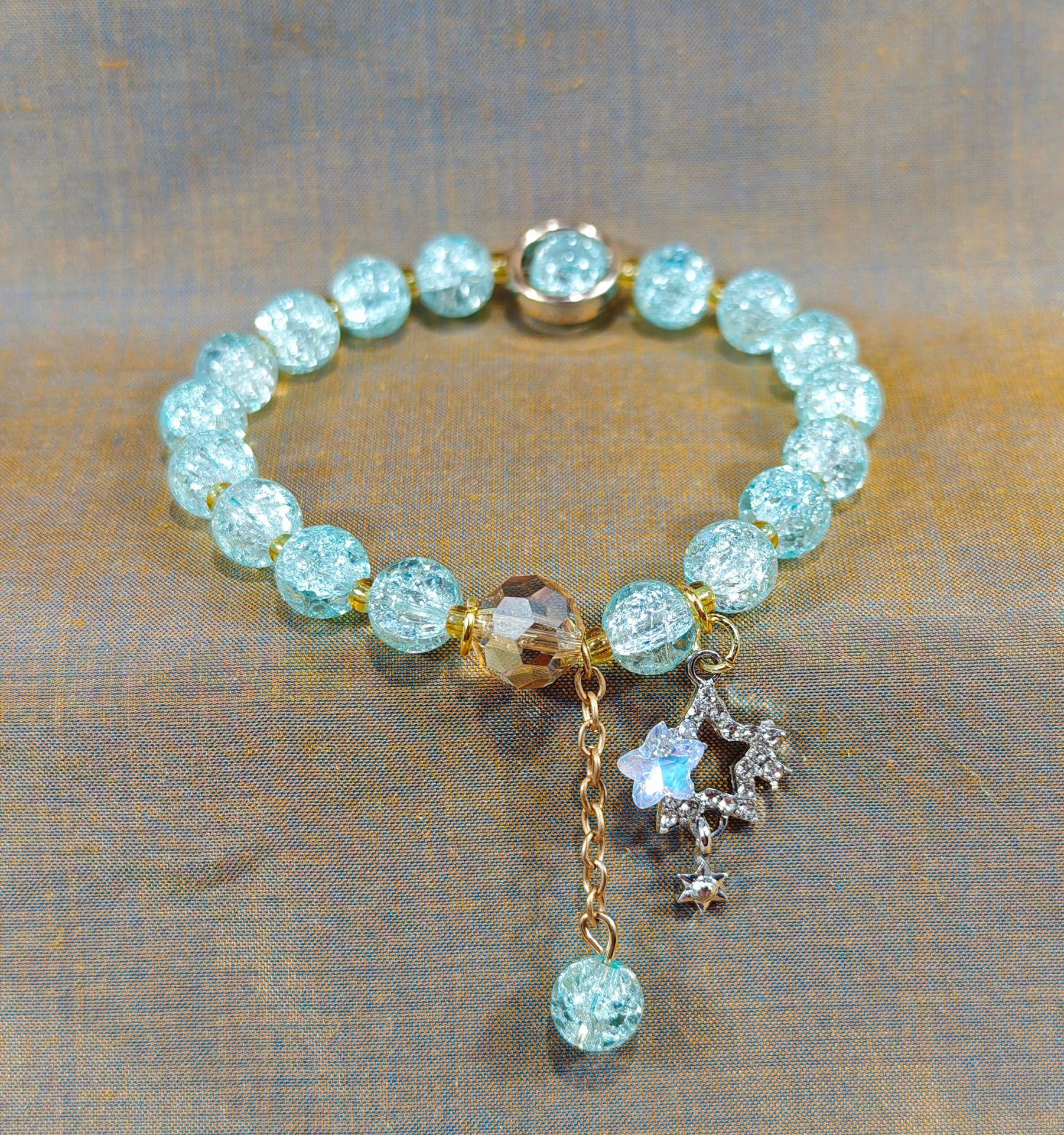 Las celebridades de Internet retro transfronterizas suelen ser todo-fósforo pulsera elástica de estilo ins simple pulsera de moda de lujo ligero, joyería de temperamento