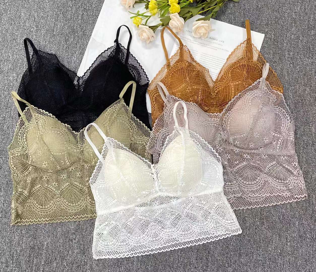 Nuevo cordón elástico de alta calidad belleza espalda chaleco las mujeres inalámbrico sexy sujetador ropa interior deportiva al por mayor