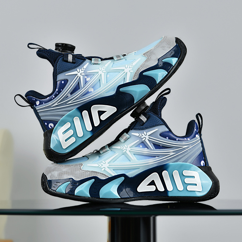 Nuevo primavera y otoño zapatos de cuero antideslizantes zapatos de baloncesto zapatos para niños - zapatos de baloncesto ligeros de cuero sintético