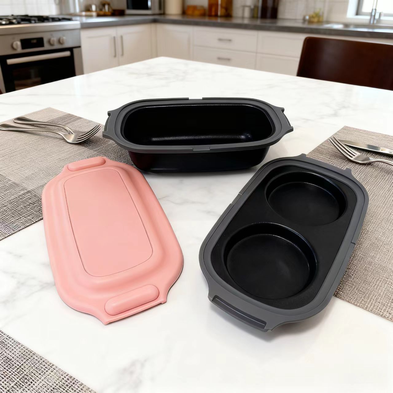 High Quality Non-Stick Handheld Microwave Cookware Set for Frying Eggs Efficient Kitchenware Cooking Grill Microwave Oven - Home