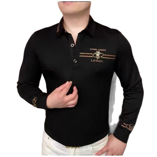 New Autumn Men's High-Quality Long-Sleeve Polo Shirt with Stand Collar, Lightweight Luxury Business Casual Versatile Stylish Minimalist Harajuku Top