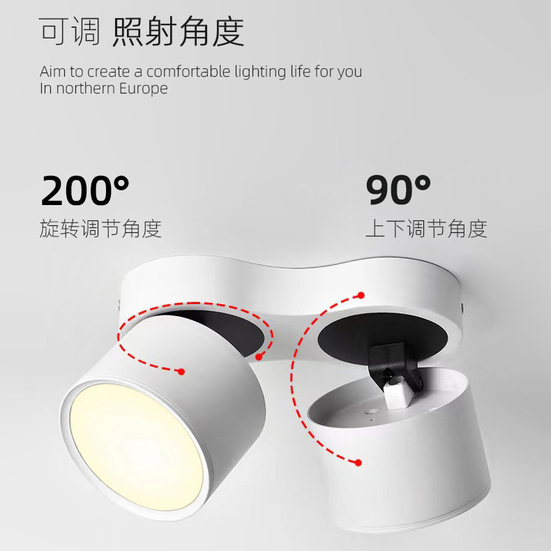 明装ダウンライト折り畳み穴なし家庭用リビングルーム天井式led天井ランプ北欧風黒色バルコニーダウンライト|undefined