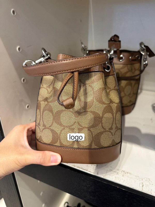 Koujia 新しいデンプシー巾着バケットバッグシングルショルダークロスボディハンドバッグ巾着老眼カーキホワイトバレルバッグ|undefined