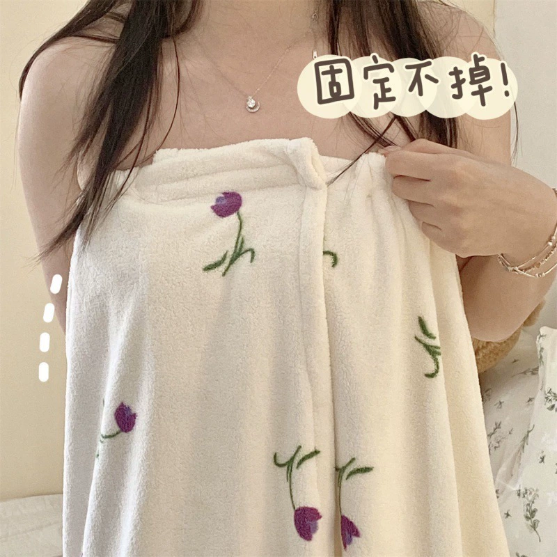 Халат, банное полотенце, милая женская банная юбка на липучке, мягкая впитывающая накидка, стильное полотенце, комплект из трех предметов, халат