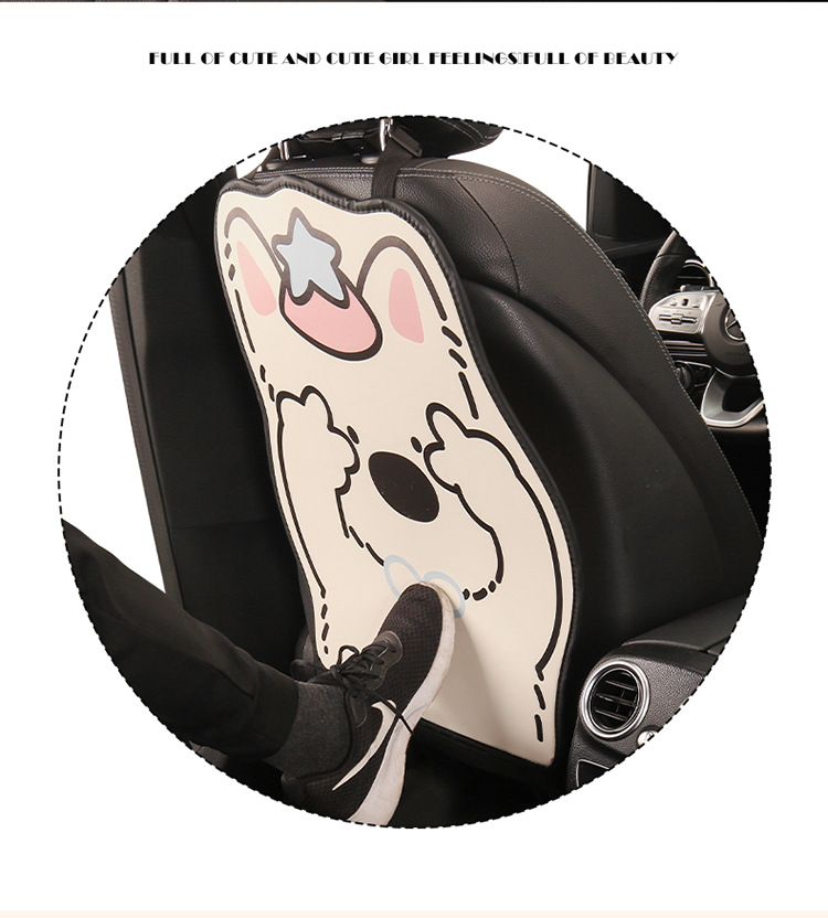 New Model Anti-Kick Pad for Car, Universal Rear Seat Anti-Kick Pad, Cute Cartoon Design for Girls, Car Interior Decoration Supplies, Seat Back Protector