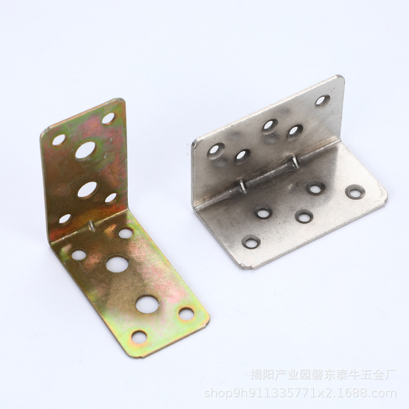 加厚彩鋅直角角碼隔斷等邊角碼固定支架家具配件 L型鍍鋅直角角鐵