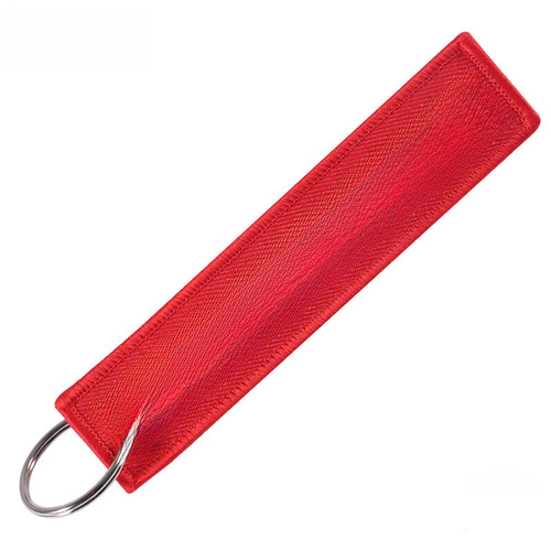 Supply computer embroidery strap embroidery keychain red bottom white letter EMPTY CHAMBER keychain