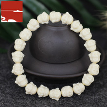 仿象牙果佛珠手串手链 象牙果单面笑佛雕刻手串手链项链民族风