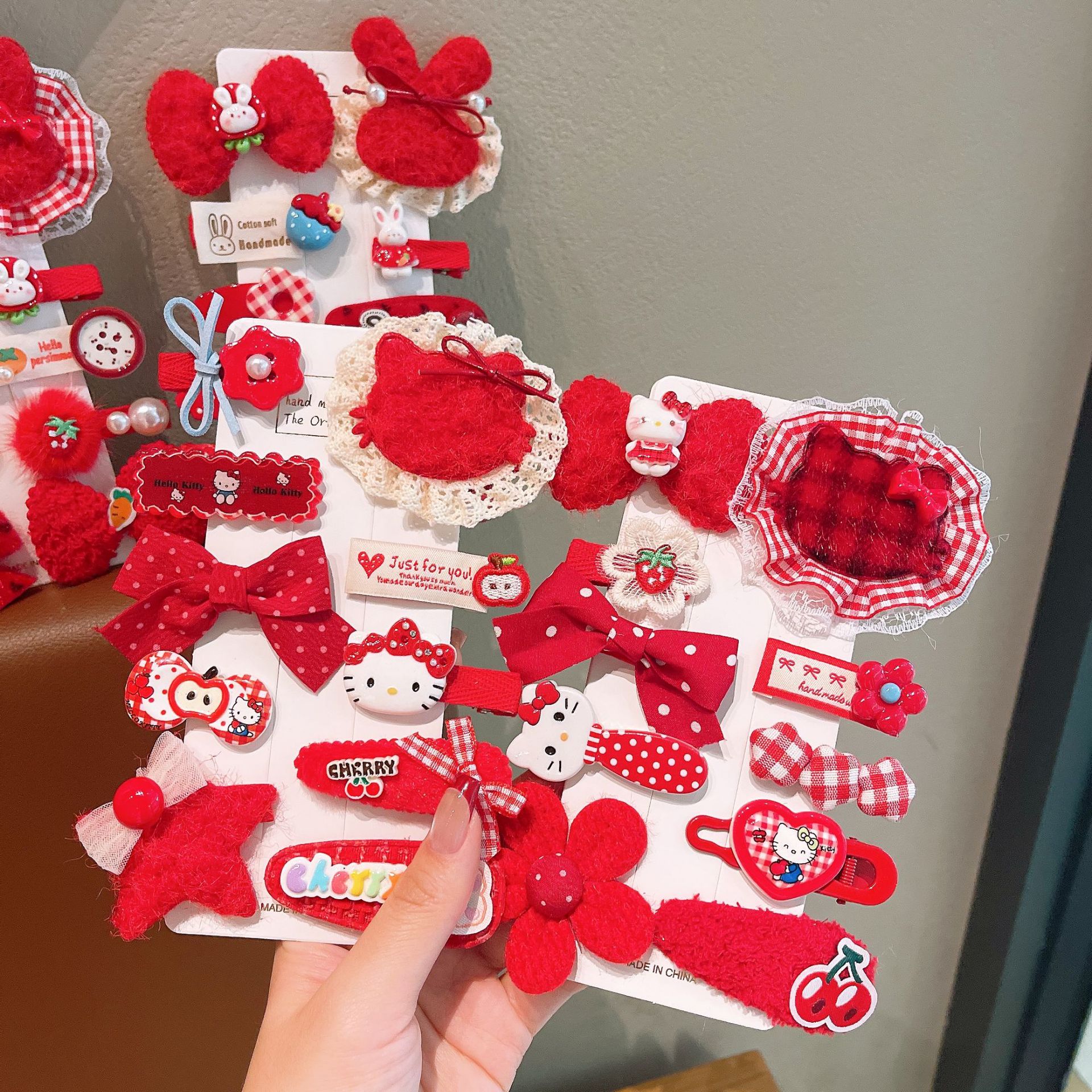 Año Nuevo Caballo arco rojo pinzas de cabello para niños Año Nuevo Fiesta de Año Nuevo pinzas de cabello para mujeres bebés lindos pinzas de cabello rotas BB