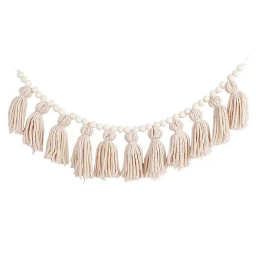 ins Nordic style complete set of wooden beads, wool balls, tassel strings, woven hanging strings, wall decorations, wall hangings, children's room decorations