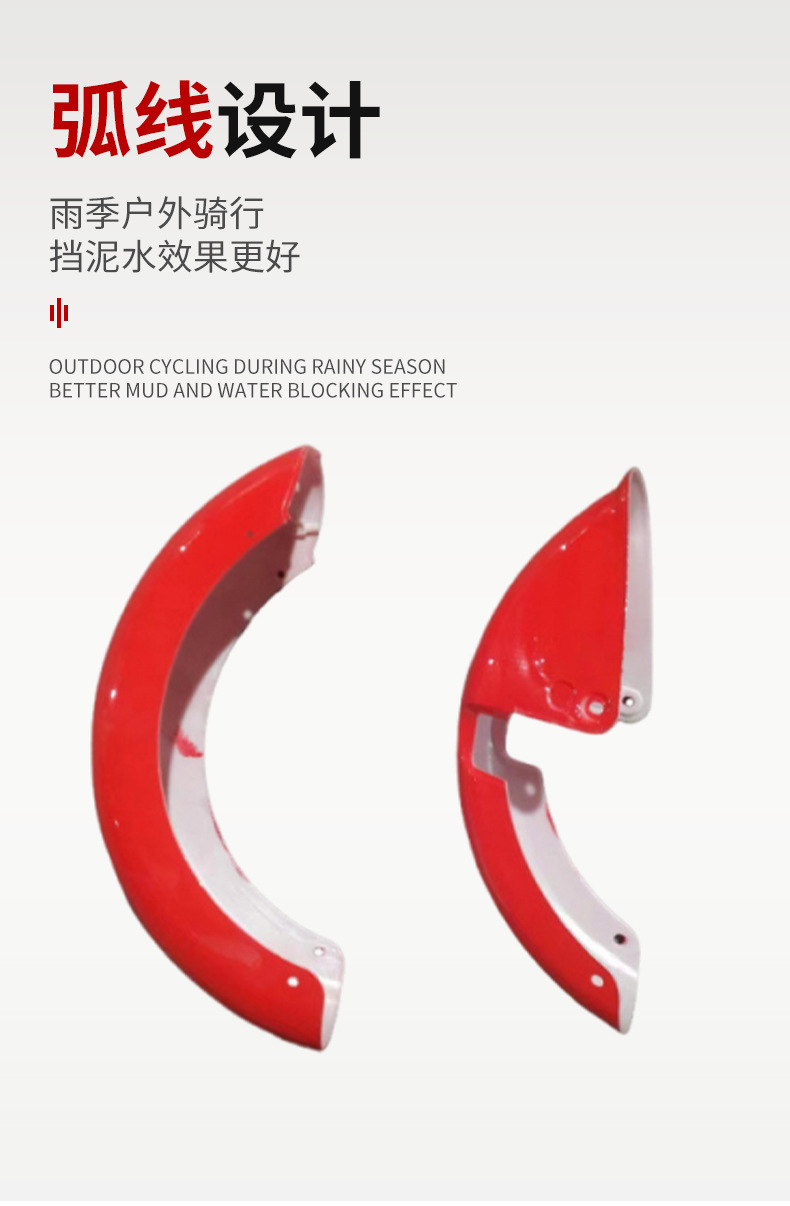 Electric Car Accessories for 300-10 Tyre Shang Qq Red Plastic Mudguard