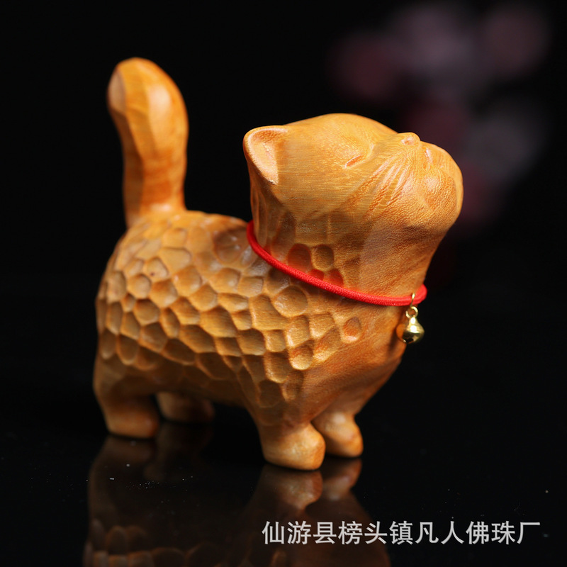 黄金檀傲嬌猫実木オオムギドラマ同モデルの猫アニメかわいいプレゼント親戚木彫刻猫ネット赤猫|undefined