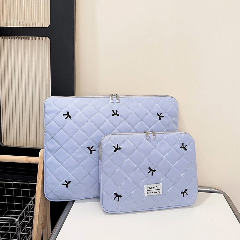 Arco coreano tablet computadora portátil lindo ins bordado universal bolso de mano casual personalidad