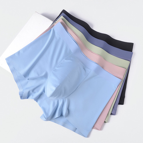  Milan New 80S Lenzing Modal Seamless Men's Underwear Solid Color Breathable Mid-Rise Men's Boxer Briefs