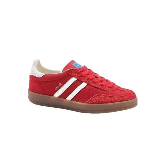 Red German Training Shoes Women's 2025 New Leather Flat Forrest Gump Shoes Color-matching Round Head Lace-up Casual Sports Board Shoes for Women