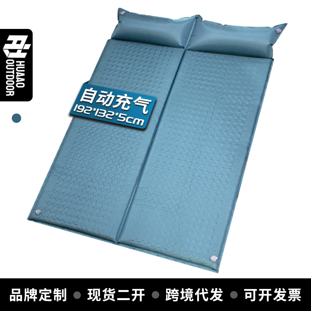 Custom-made automatic inflatable camping sleeping pad, inflatable bed, tent sleeping pad, outdoor supplies, double size, 5cm thick