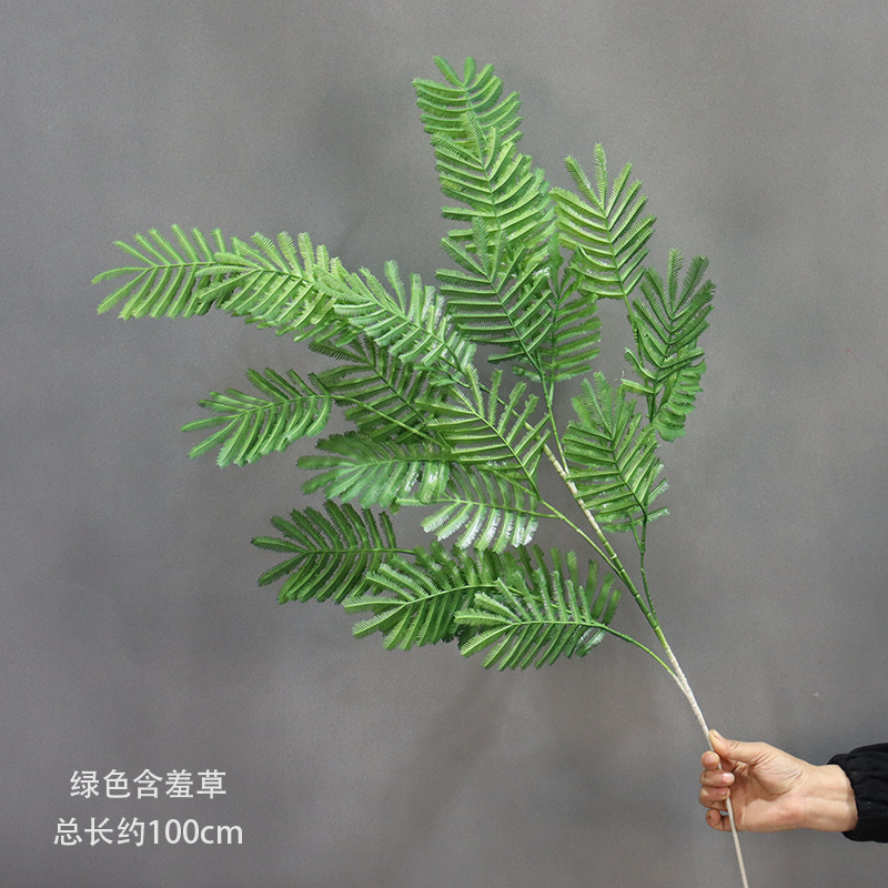 Flores de imitación verde, techo de bosque, plantas verdes, hojas, flores de boda, accesorios de decoración floral con hojas, flores falsas, hierba de caña