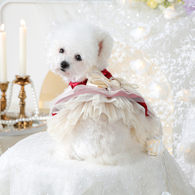 スポットクロスボーダー爆発ペット子犬猫服源工場高定ウェディングドレス王女スカート卸売り|undefined