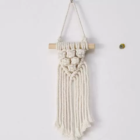 棉绳V型挂毯 手工编织网状挂毯 北欧流苏壁挂拍照道具 墙饰挂饰