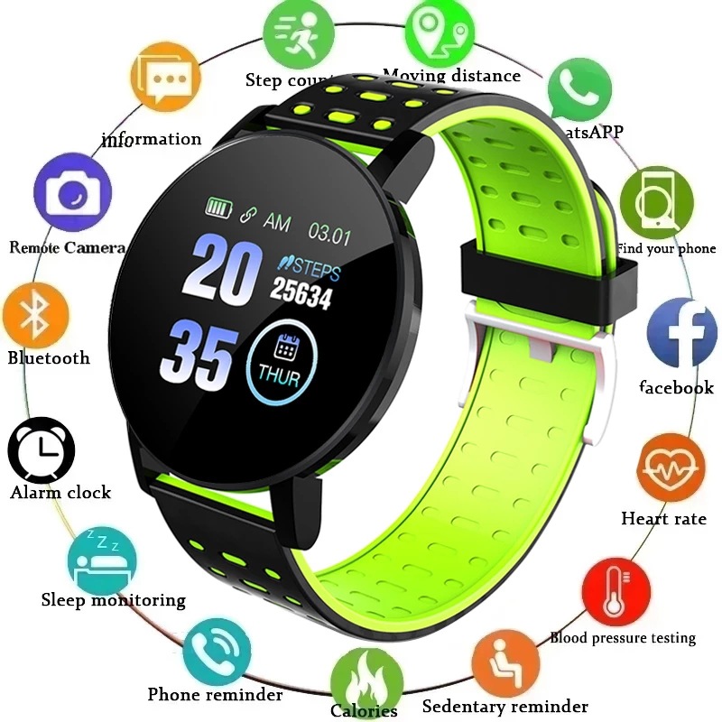 119 más D18S macaron reloj inteligente ritmo cardíaco monitoreo del sueño Bluetooth deportes pulsera puede ser enviado en nombre de una pieza