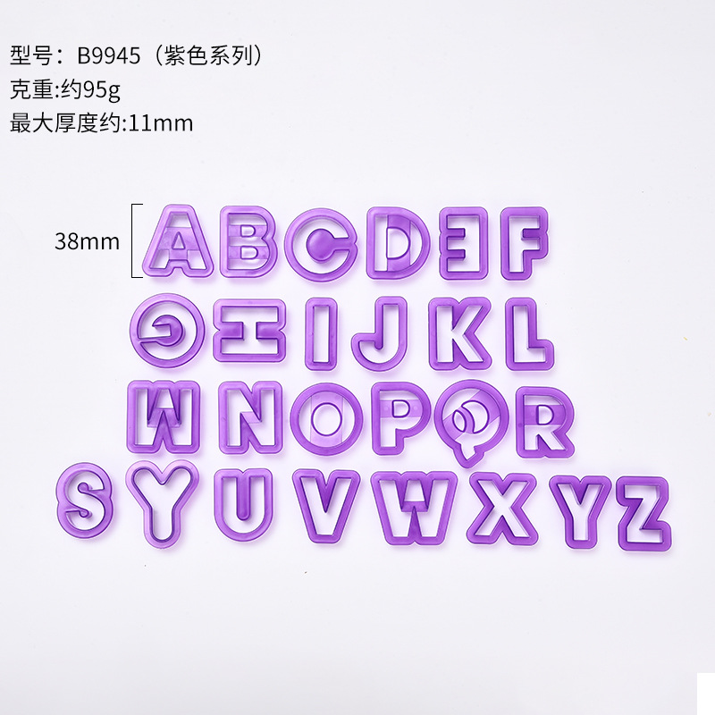 Molde de plástico para hornear con 26 letras mayúsculas del alfabeto inglés, tipo prensa, para fondant, galletas y repostería, fabricante, venta al por mayor