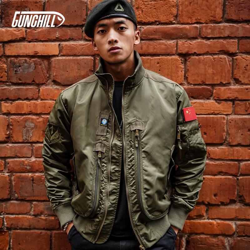 [726] Amazon Military fan MA-1 pilot jacket men's multi-pocket Velcro stand collar baseball uniform jacket