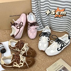 牛皮版~内增高5cm德训鞋女鞋2025年秋季新款运动休闲阿甘鞋潮