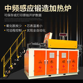 定制钢球轴承齿轮用红冲锻打大直径中频感应透热设备锻造炉加热机