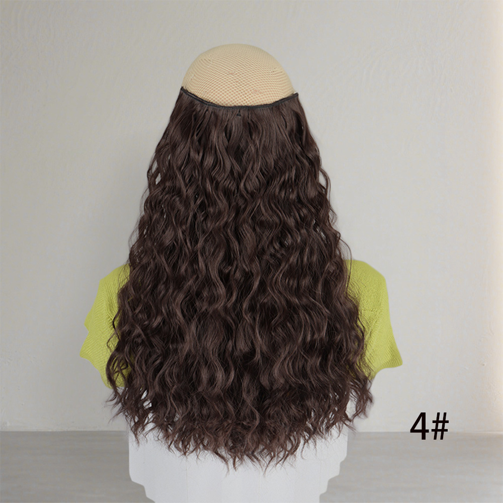 Comercio exterior europeo y americano, hoja de cabello ondulado de agua, en forma de U, 6 tarjetas, cabello con tarjeta, fibra química de alta temperatura, hoja de peluca de seda de maíz sin costuras en stock